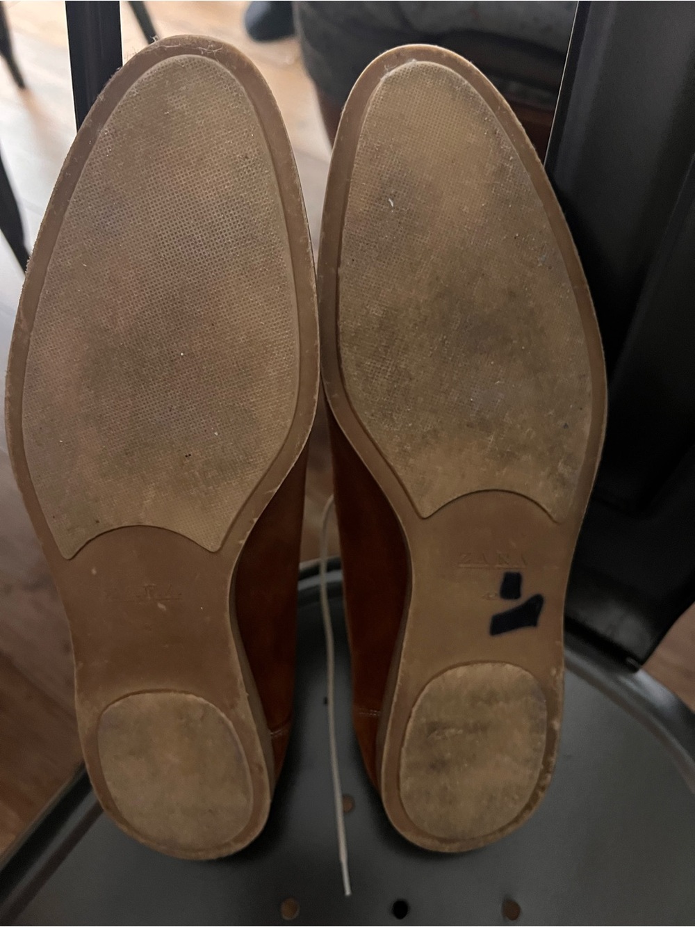 Men’s Zara Brown Suede Oxford Lace Up Shoes - Picture 3 of 4